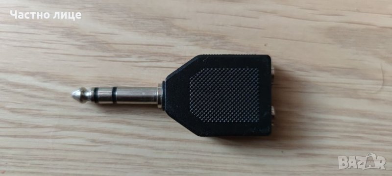 2 x 6.5mm Stereo Sockets (Female) to 6.5mm Stereo Jack (Male) Adaptor, снимка 1