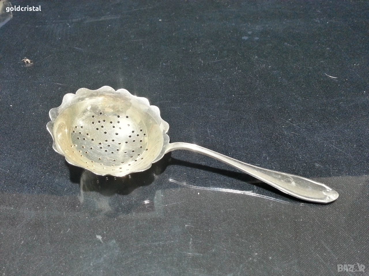 стара посребрена цедка , снимка 1