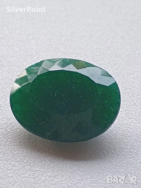 Изумруд голям с наситен цвят и документ, снимка 1