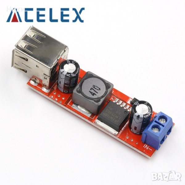 DC 6V-40V до 5V 3A Двоен USB модул за зареждане DC-DC Модул за понижаване, снимка 1