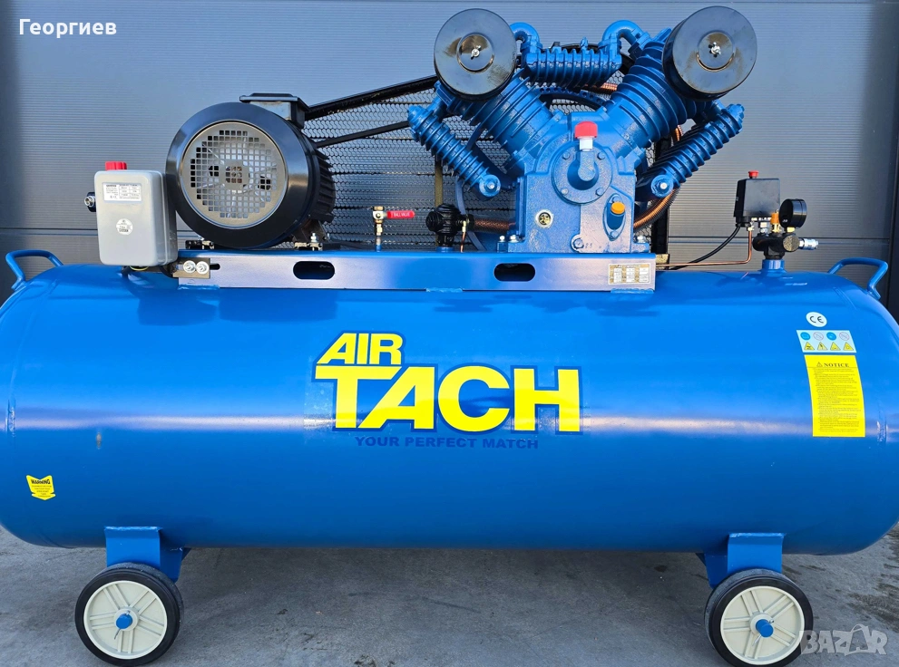 Компресор за въздух 500л.7.5 KW / 10 HР / 12.5 бара.TACH -1200л/мин, снимка 1