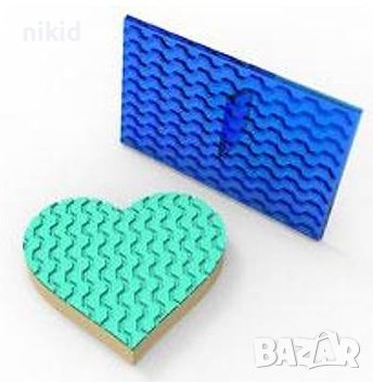 Геометрични ивици отпечатък текстура с релеф печат пластмасова форма за тесто фондан торта