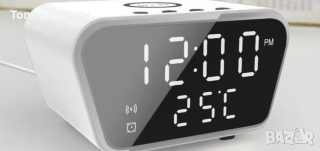 Електронен часовник с безжично зареждане на смартфона, снимка 4 - Безжични зарядни - 53070935