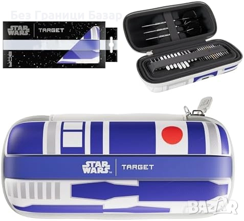 Нов Star Wars R2-D2 калъф за 6 дартса Swiss Point твърд протектор кейс