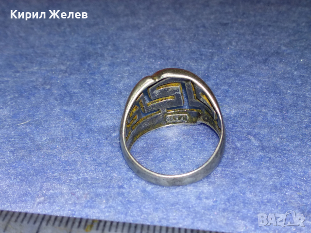 СТАР АЖУРЕН СРЕБЪРЕН ПРЪСТЕН ЛАКИРАНО СРЕБРО 925 МАЙСТОРСКА РЪЧНА ВИНТИДЖ ИЗРАБОТКА 43790, снимка 13 - Пръстени - 44664257