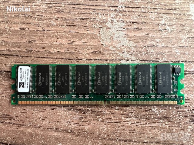 РАМ памет за компютър PQI 256MB DDR-333 PC-2700 333MHz, снимка 1 - RAM памет - 37694668