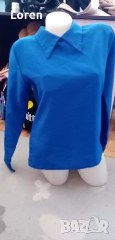 Синя ризка тип блузка, снимка 1 - Ризи - 42558890