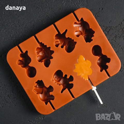 4020 Силиконова форма за домашни близалки Динозавърчета, снимка 6 - Форми - 42353851