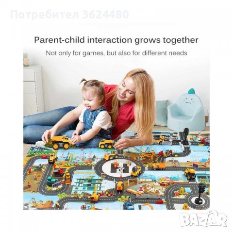 Тънка постелка за игра на пода с писта за колички, снимка 11 - Други - 40135640