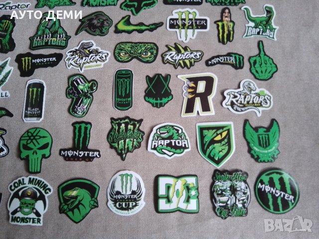 Гланцирани самозалепващи стикери Монстър Енерджи Monster energi  Фокс FOX  Raptor Динозавър за колел, снимка 6 - Аксесоари и консумативи - 37834004