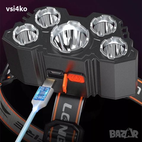 LED челник с 5 светодиода, снимка 8 - Екипировка - 39330290