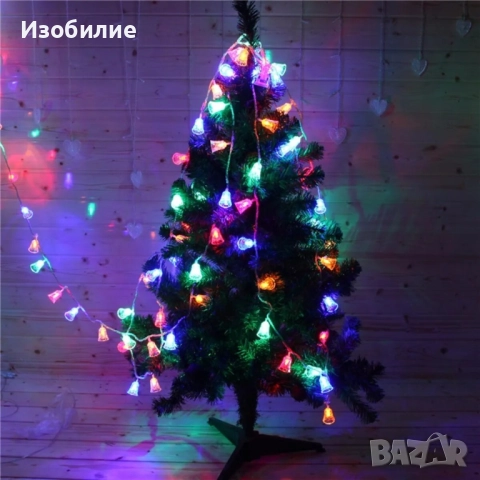 Многоцветни коледни LED лампички с камбанки - Многоцветни, дължина - 5м ,28бр лампички., снимка 10 - Декорация за дома - 52365496