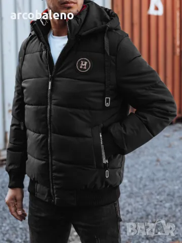 Мъжко зимно ватирано яке с качулка, 4цвята , снимка 16 - Якета - 47410775