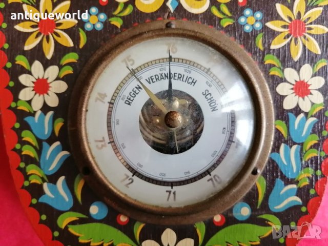 Стар Рядък Немски БАРОМЕТЪР ШВАРЦВАЛД, снимка 3 - Антикварни и старинни предмети - 40504251