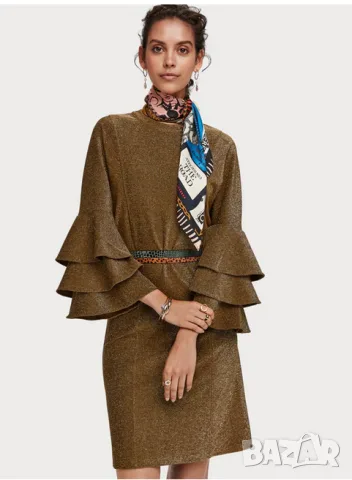 Scotch & Soda Maison Scotch оригинална нова златиста рокля М, снимка 10 - Рокли - 56090449