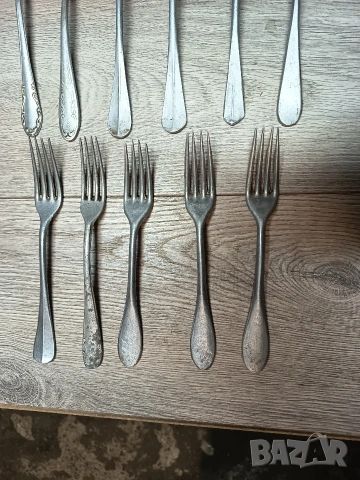 Лъжици и вилици алуминиеви от XlX век, снимка 3 - Антикварни и старинни предмети - 53947933