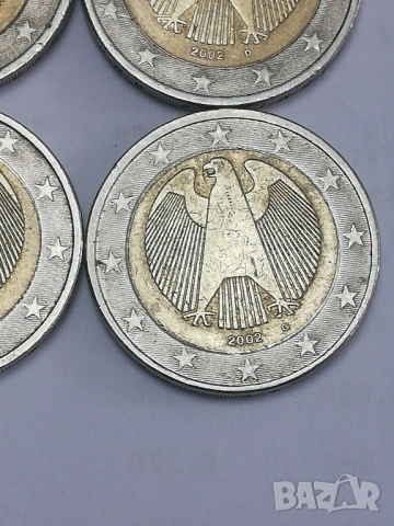 2 евро Германия 2002 г. букви A;D;F;G, снимка 5 - Нумизматика и бонистика - 53079572