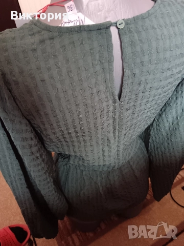 дамска зелена риза , снимка 7 - Блузи с дълъг ръкав и пуловери - 52901734