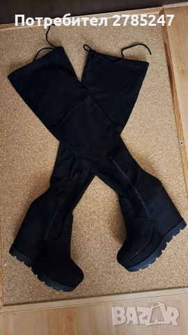 Дамски ботуши-чизми на платформа , снимка 2 - Маратонки - 52707867