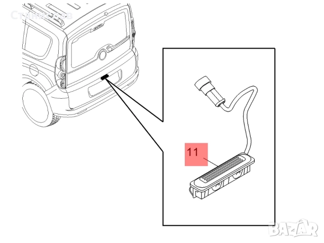 Бутон  за багажник за Opel Combo D, снимка 5 - Части - 52306374