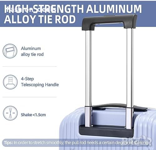 Нов лек удобен куфар твърда обвивка Багаж пътуване самолет летище, снимка 6 - Куфари - 42450937