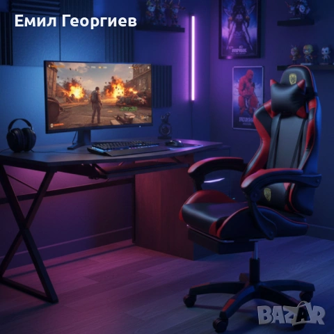 Ергономичен геймърски стол с поставка за крака – комфорт и стабилност за дълги часове без болка, снимка 2 - Столове за офис - 53237142
