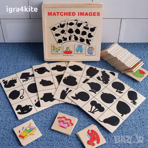 Игра на сенки Стем Монтесори Образователна асоциация и игра за памет, снимка 11 - Образователни игри - 51725740