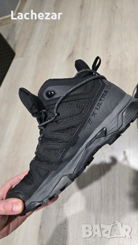 Мъжки туристически обувки Salomon Gore-tex Ultra 4 Mid Gtx - black/magnet/pearl blue, снимка 2 - Спортни обувки - 53113439