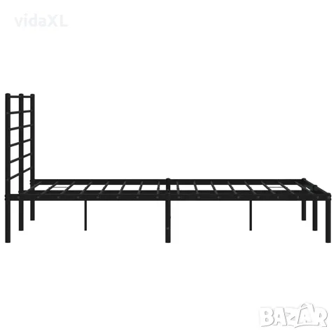 vidaXL Метална рамка за легло с горна табла, черна, 140x200 см, снимка 7 - Спални и легла - 56147219