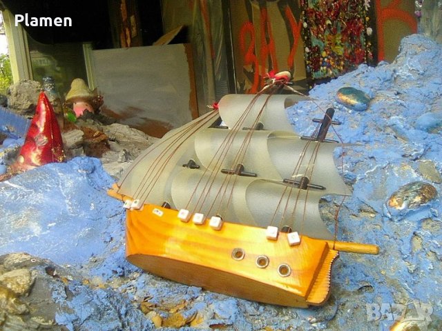 Стар български сувенир платноходен кораб - Бургас, снимка 3 - Други ценни предмети - 40482400