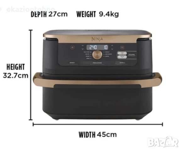 Air fryer Ninja Foodi Flexdrawer, снимка 2 - Фритюрници - 50799850