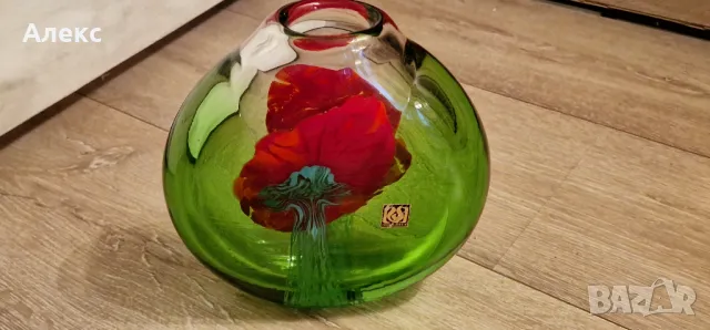 Колекционерска ваза– Jiri Suhajek for Moser Karlsbad, 1960г, 3.2кг, снимка 3 - Антикварни и старинни предмети - 49328547