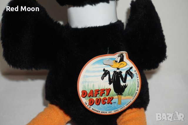 Vintage Оригинална Плюшена Играчка Daffy Duck Warner Bros Looney Toons Made in Korea от 1988г, снимка 3 - Колекции - 42509557