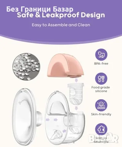 Нова Електрическа помпа за кърма Hands-Free S32, 4 режима, 9 нива, 1 брой, снимка 3 - Помпи за кърма - 47371364