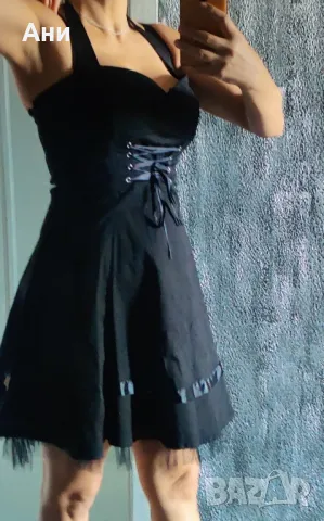 Черна къса рокля , снимка 2 - Рокли - 47191448