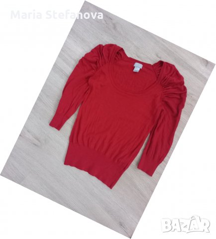  Червена блуза тънко плетиво H&M