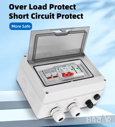 Фотоволтаична PV DC комбинирана кутия, защита от пренапрежение, мълния DC 600V IP65, снимка 6 - Друга електроника - 49909706