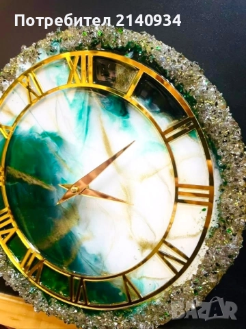 Часовник от епоксидна смола 30 см, снимка 4 - Декорация за дома - 52748963