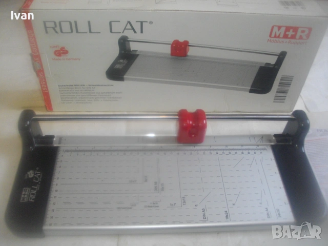 НОВ Немски оригинален РОЛКОВ НОЖ ЗА РЯЗАНЕ НА ХАРТИЯ до 32 см А 4 ROLL CAT РЕЗАЧКА ТРИМЕР