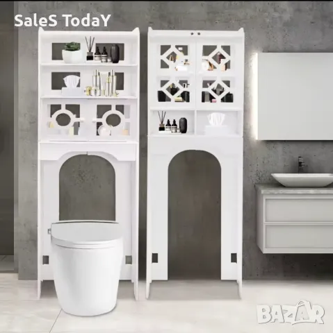 Шкафче за баня, Етажерка за съхранение, над тоалетна чиния, 150см, снимка 5 - Органайзери - 33939543