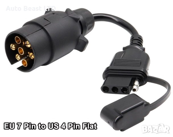 Преходник-букса за ремарке от EU към USA стандарт 7-пинов към 4-пинов адаптер А152