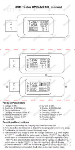 10 в 1 TYPE-C / TYPE-C тестер DC Цифров измервател на текущо напрежение, амперметър, волтметър, снимка 4 - Друга електроника - 47819519
