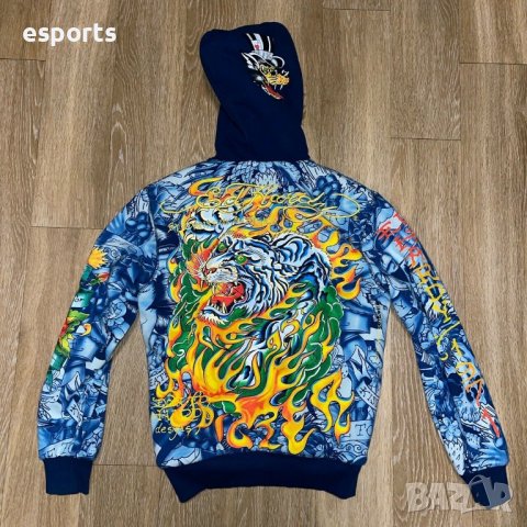 Зимно яке с пух Ed Hardy by Christian Audigier Tatoo Tiger Wolf bird S Small