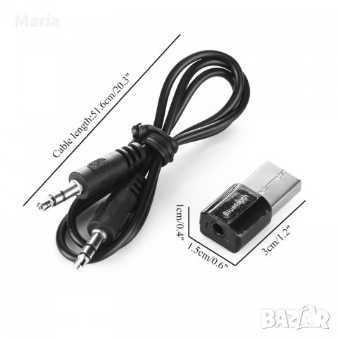 Безжичен USB Bluetooth аудио ресивър с 3.5mm Jack AUX, снимка 6 - Друга електроника - 29133586