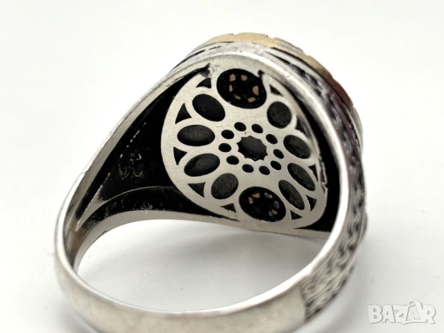Мъжки Сребърен Пръстен "Версаче" (проба 925)- 12,26 грама, снимка 10 - Пръстени - 53903145