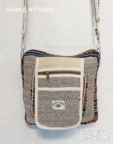 Чанта за през рамо от естествен коноп 23-32 индийска, снимка 4 - Чанти - 34719052