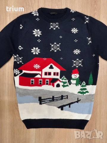 Коледен пуловер, унисекс, размер S