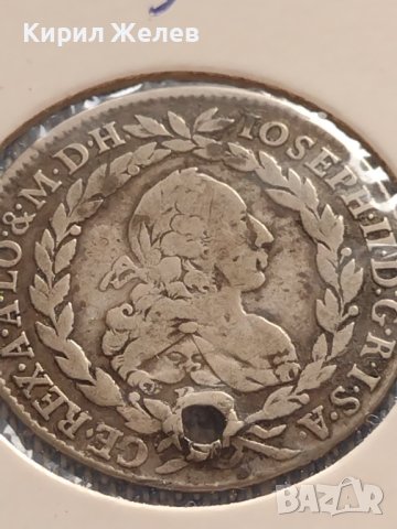 Сребърна монета 20 кройцера 1775г. Кремниц Римска империя , снимка 6 - Нумизматика и бонистика - 42871577