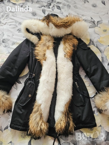 Дамска парка с естествен косъм, снимка 6 - Якета - 53243630