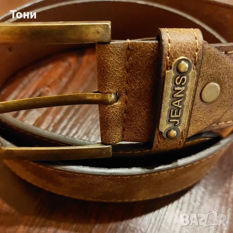 JEANS Оригинал Нов Мъжки Колан Изцяло от Натурална Естествена Кожа 110см 
